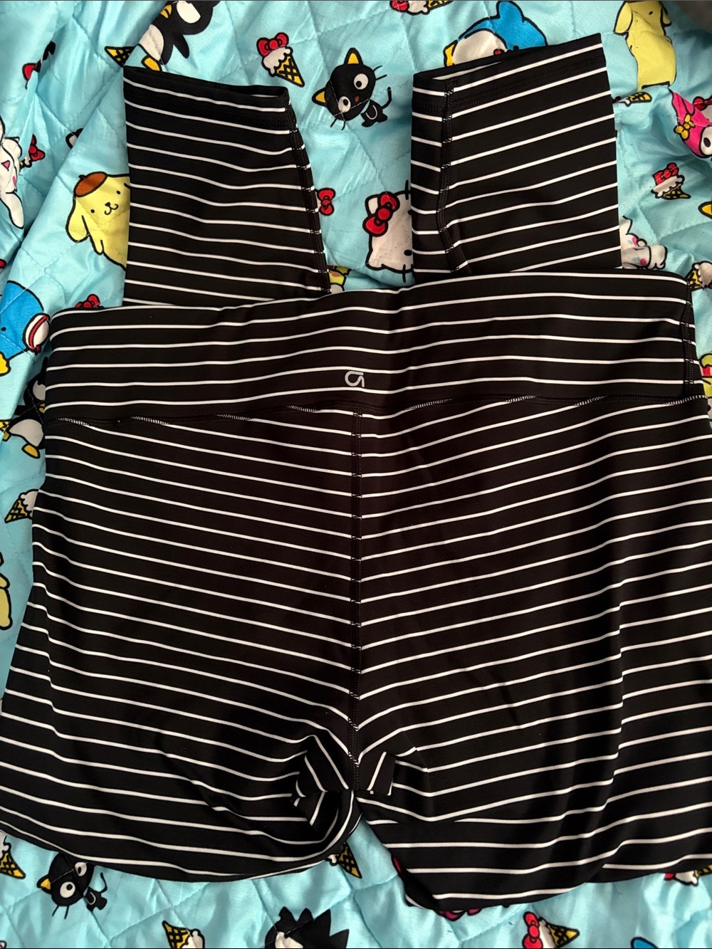 GAP Black & White Striped High-Waist Leggings size XL tall - Picture 2 of 3